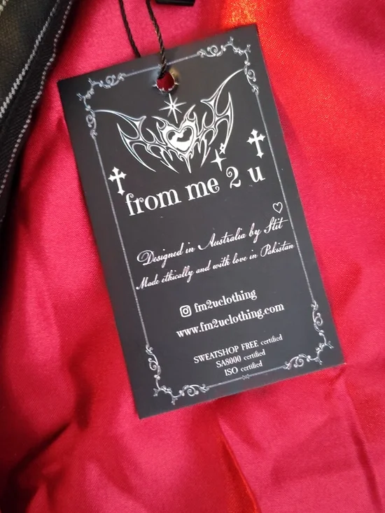 From Me 2 U Sirena Gothic Pinstripe Lace-Up Corset Dress - Picture 2 of 7